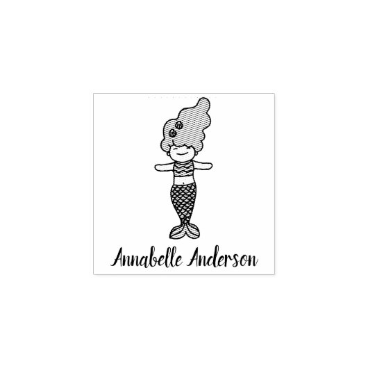 Tampons Encreurs Petite sirène mignonne Personnaliser (Impression)