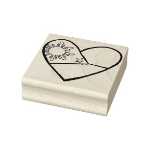 Tampons Encreurs Philippines Flag Heart Art Fierté Philippine Pinay