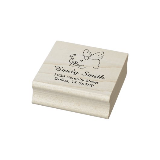 Tampons Encreurs Pig volant - Piglet avec adresse d'ailes (Tampon)