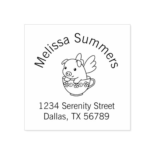 Tampons Encreurs Pig volant - Piglet avec ailes dans une arche de t (Impression)