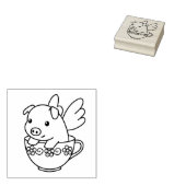 Tampons Encreurs Pig volant - Piglet avec ailes dans une Teup (Tamponné)