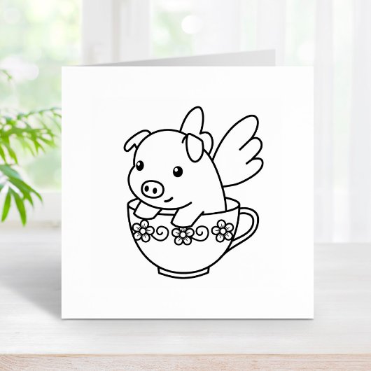 Tampons Encreurs Pig volant - Piglet avec ailes dans une Teup