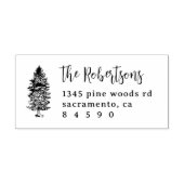 Tampons Encreurs Pine Arbres Rustiques Script Famille Adresse de re (Impression)