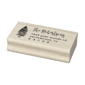Tampons Encreurs Pine Arbres Rustiques Script Famille Adresse de re (Tampon)
