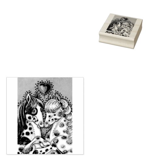 TAMPONS ENCREURS PINTO PASSION PONIES, CHEVAL EN CAOUTCHOUC (Tamponné)