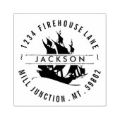 Tampons Encreurs Pirate Ship Silhouette Adresse de retour Timbre (Impression)