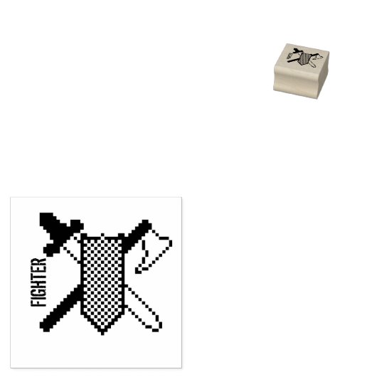 Tampons Encreurs Pixel Art D&D Classe Icon Fighter (Tamponné)