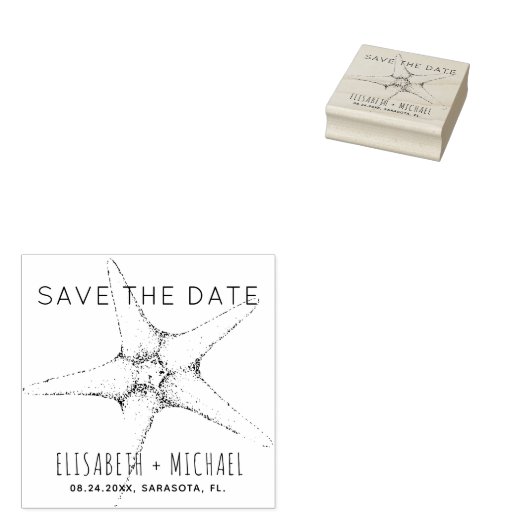 Tampons Encreurs Plage moderne branchée mariage tropical enregistre (Tamponné)