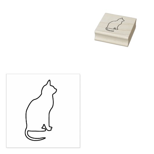 Tampons Encreurs Plan simple d'un Timbre en caoutchouc de chat assi (Tamponné)