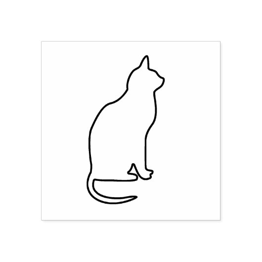 Tampons Encreurs Plan simple d'un Timbre en caoutchouc de chat assi (Impression)