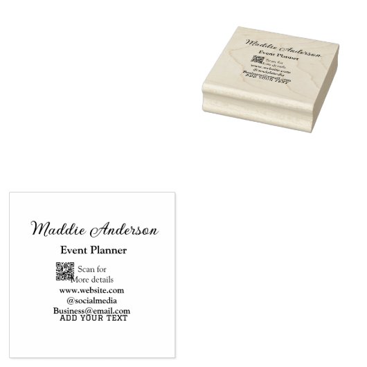 Tampons Encreurs Planificateur d'événements ajouter nom Q R code dé (Tamponné)