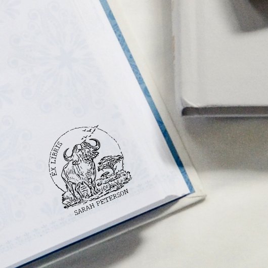 Tampons Encreurs Plaque d'enregistrement de Buffalo Ex Libris Afric