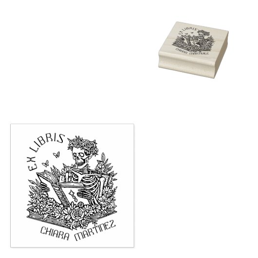 Tampons Encreurs Plaque d'enregistrement du crâne des bibliothèques (Tamponné)