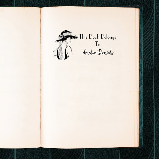 Tampons Encreurs Plaque d'enregistrement Flapper Girl Monogram 1920