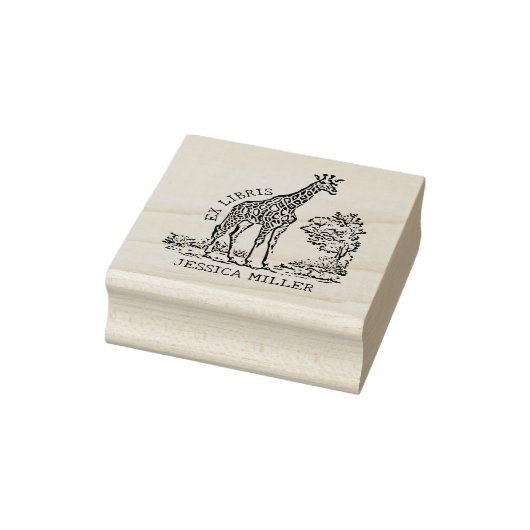 Tampons Encreurs Plaque d'enregistrement Giraffe Ex Libris personna (Tampon)