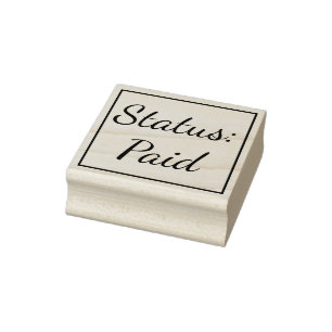 Tampons Encreurs Plaque "État : payé" Timbre en caoutchouc