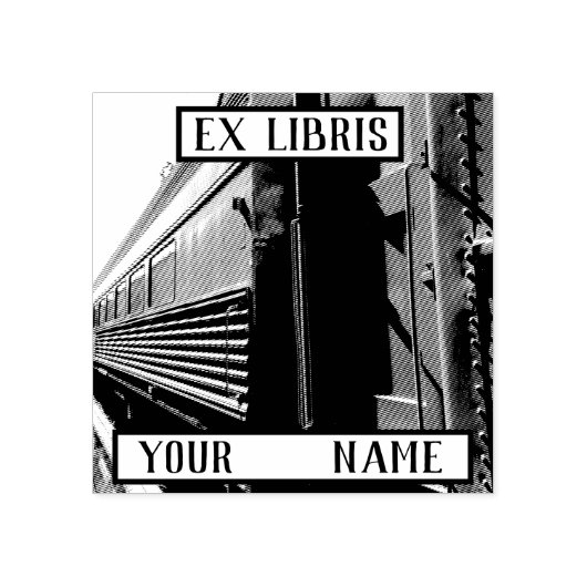 Tampons Encreurs Plaque Train Ex Libris (Impression)