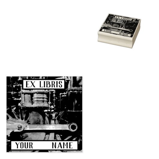 Tampons Encreurs Plate-forme Steam Train Ex Libris (Tamponné)