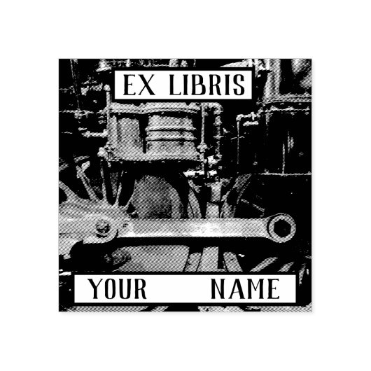 Tampons Encreurs Plate-forme Steam Train Ex Libris (Impression)