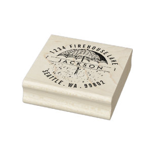 Tampons Encreurs Pleuvoir le timbre vintage d'adresse de retour de