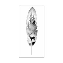 Plume enchanté avec illustration de cerf
