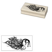 Tampons Encreurs Plumes de paon Peacocks Turquoises (Tamponné)