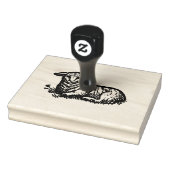 Tampons Encreurs Poignée en bois d'agneau de ferme Timbre d'art (Tampon)