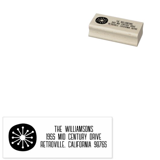 Tampons Encreurs Point Atomique Mi-Siècle Moderne Rétro Personnalis (Tamponné)