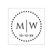 Tampons Encreurs Points pointillés Cadre rond Deux Monogr Mariage i (Impression)