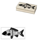 Tampons Encreurs Poisson à motifs floraux côtiers (Tamponné)