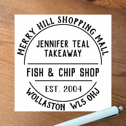 Tampons Encreurs Poisson & Chip Shop Timbre en caoutchouc