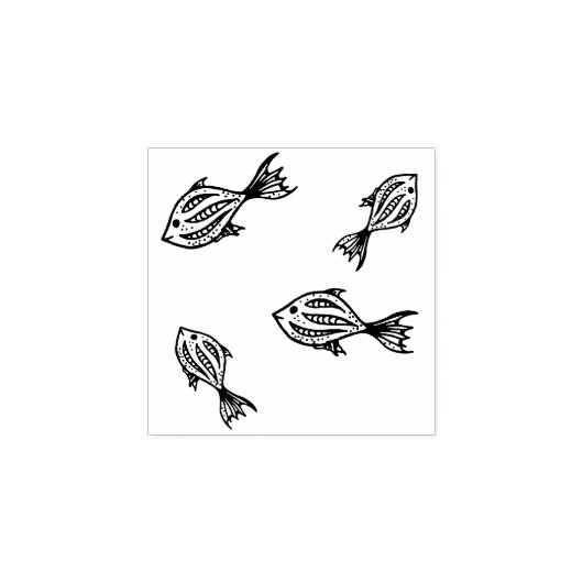 Tampons Encreurs Poisson Mini Timbre en caoutchouc, Poisson Timbre, (Impression)