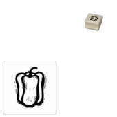 Tampons Encreurs Poivre Végétal Menu Choix Linocut Rustique (Tamponné)