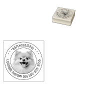 Tampons Encreurs Pomeranian Chien Animaux de Compagnie photo Round (Tamponné)