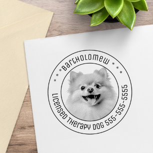 Tampons Encreurs Pomeranian Chien Animaux de Compagnie photo Round
