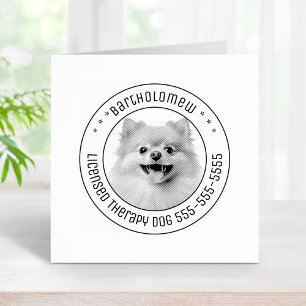 Tampons Encreurs Pomeranian Chien Animaux de Compagnie photo Round