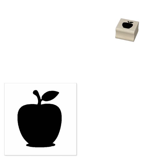 Tampons Encreurs Pomme Silhouette 1 pouce Timbre en caoutchouc (Tamponné)