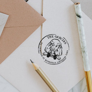 Tampons Encreurs Poodle Chien Famille Adresse de retour