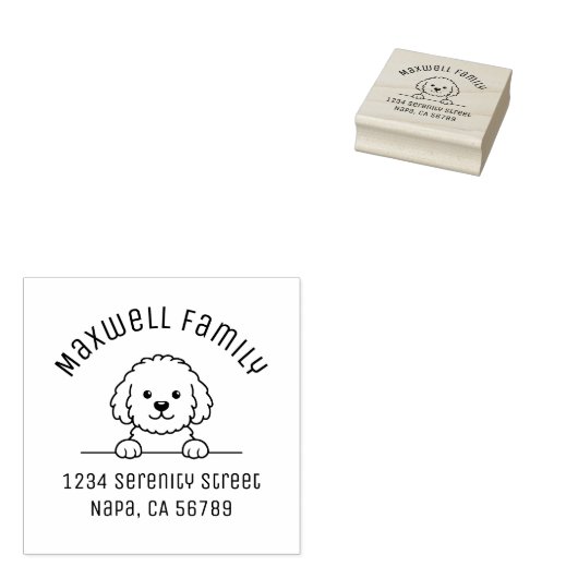 Tampons Encreurs Poodle Mix Dog Doodle Pet Family Arch Address (Tamponné)