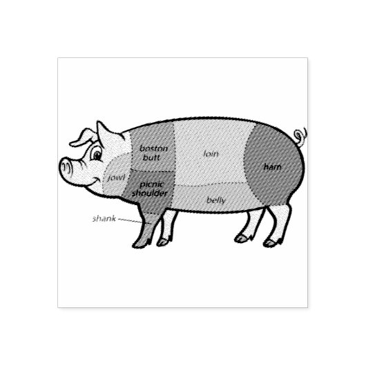 Tampons Encreurs Pork Butcher Chart (2) (Impression)