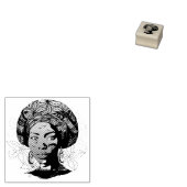 Tampons Encreurs Portrait féminin africain avec coucher de soleil (Tamponné)