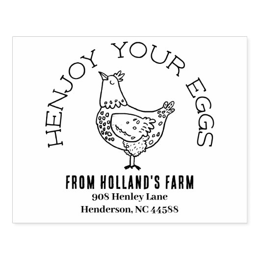 Tampons Encreurs Poule drôle Adresse de retour de l'entreprise d'oe (Impression)