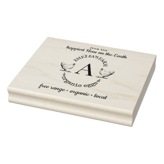 Tampons Encreurs Poulet fermier Hen Monogramme Oeufs Carton Personn (Tampon)