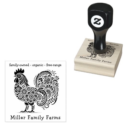 Tampons Encreurs Poulet Floral Agriturismo OEufs frais Carton perso (Tamponné)