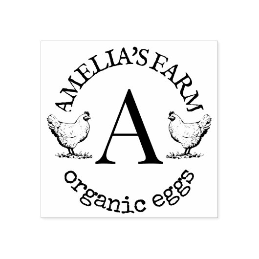 Tampons Encreurs Poulets de l'agriculture Hen Monogram Oeufs (Impression)