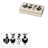 Tampons Encreurs Poulets de Noël en plein feu (Tamponné)