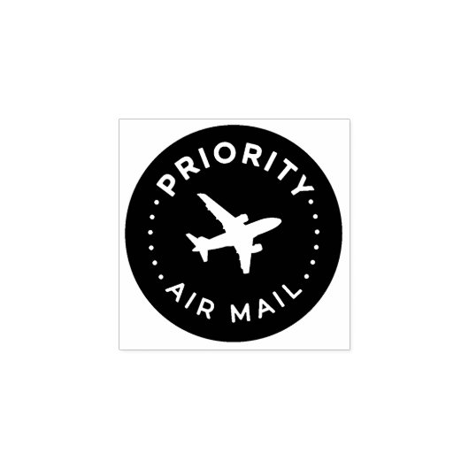Tampons Encreurs PRIORITY VIA AIR MAIL 飛行機 airplane ラバースタンプ (Impression)