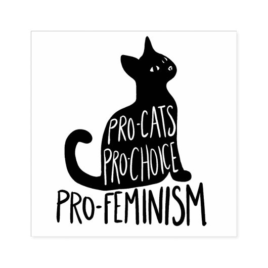 Tampons Encreurs Pro-chats pro-choix pro-féminisme chat noir (Impression)