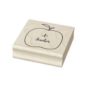 Tampons Encreurs Professeur A+, Timbres en caoutchouc Apple Outline