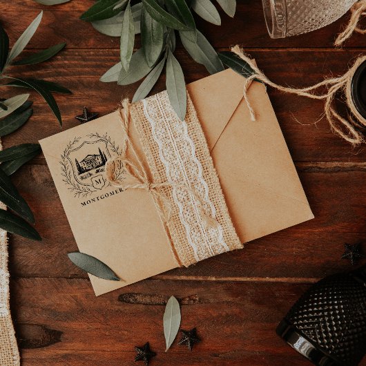 Tampons Encreurs Propriété Laurel Shield | Monogramme mariage